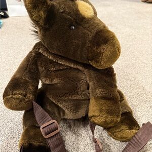 Brown Plush Animal Backpack